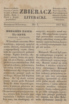 Zbiéracz Literacki. [T.1], Ner 7 (20 listopada 1837)