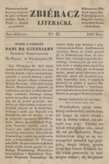 Zbiéracz Literacki. [T.1], Ner 13 (6 grudnia 1837)