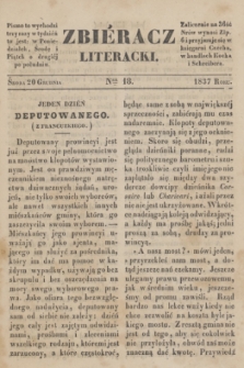Zbiéracz Literacki. [T.1], Ner 18 (20 grudnia 1837)