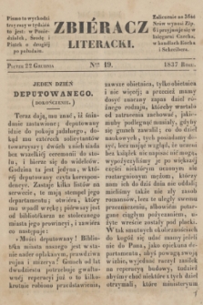 Zbiéracz Literacki. [T.1], Ner 19 (22 grudnia 1837)