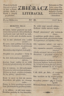 Zbiéracz Literacki. [T.1], Ner 21 (29 grudnia 1837)