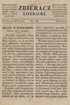 Zbiéracz Literacki. [T.1], Ner 32 (29 stycznia 1838)