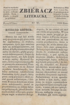 Zbiéracz Literacki. [T.3], Ner 23 (27 lipca 1838)