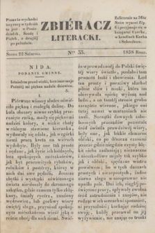 Zbiéracz Literacki. [T.3], Ner 33 (22 sierpnia 1838)