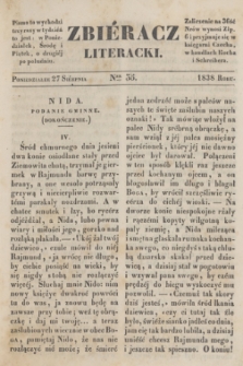 Zbiéracz Literacki. [T.3], Ner 35 (27 sierpnia 1838)