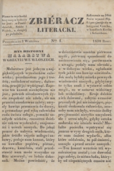 Zbiéracz Literacki. [T.4], Ner 1 (3 września 1838)