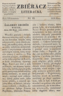 Zbiéracz Literacki. [T.4], Ner 12 (3 października 1838)