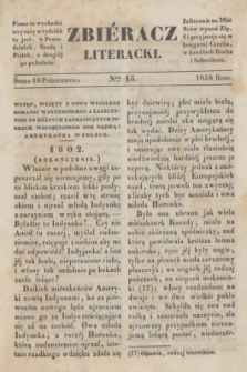 Zbiéracz Literacki. [T.4], Ner 15 (10 października 1838)
