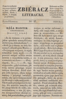 Zbiéracz Literacki. [T.4], Ner 27 (9 listopada 1838)