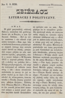 Zbiéracz Literacki i Polityczny. [T.1], Nro 6 (14 listopada 1836) + dod.