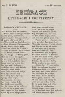 Zbiéracz Literacki i Polityczny. [T.1], Nro 7 (16 listopada 1836) + dod.