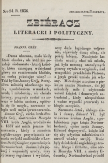 Zbiéracz Literacki i Polityczny. [T.1], Nro 14 (5 grudnia 1836) + dod.