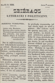 Zbiéracz Literacki i Polityczny. [T.1], Nro 15 (7 grudnia 1836) + dod.
