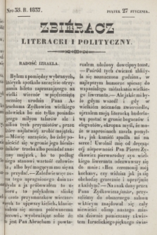 Zbiéracz Literacki i Polityczny. [T.1], Nro 35 (27 stycznia 1837) + dod.