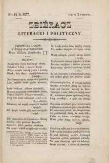 Zbiéracz Literacki i Polityczny. [T.3], Nro 12 (2 czerwca 1837) + dod.