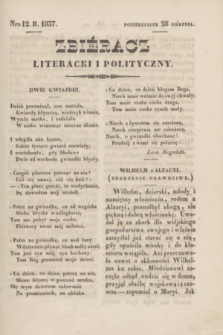 Zbiéracz Literacki i Polityczny. [T.4], Nro 12 (28 sierpnia 1837) + dod.