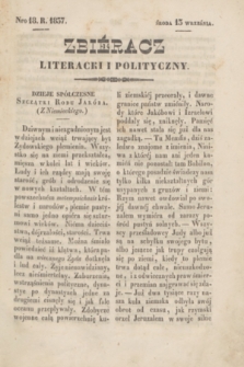 Zbiéracz Literacki i Polityczny. [T.4], Nro 18 (13 września 1837) + dod.