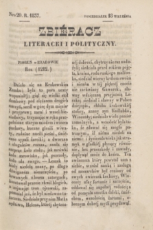 Zbiéracz Literacki i Polityczny. [T.4], Nro 20 (18 września 1837) + dod.