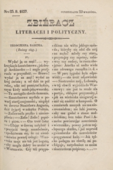 Zbiéracz Literacki i Polityczny. [T.4], Nro 23 (25 września 1837) + dod.