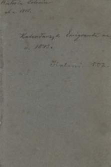 Kalendarzyk Emigranta na Rok 1843