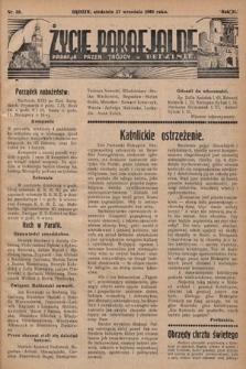 Życie Parafjalne : parafja Przen. Trójcy w Będzinie. 1936, nr 38