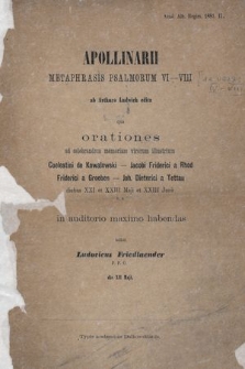 Apollinarii Metaphrasis psalmorum VI-VIII