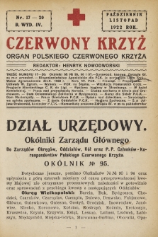 Czerwony Krzyż : organ Polskiego Czerwonego Krzyża. 1922, nr 17-20