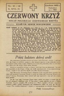 Czerwony Krzyż : organ Polskiego Czerwonego Krzyża. 1922, nr 21-24