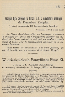 Pod Znakiem Marji : miesięcznik Związku Sodalicyj Marjan. uczniów szkół średnich w Polsce. R. 12, 1932, nr 7