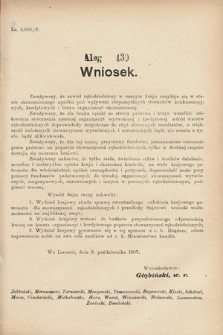 [Kadencja VIII, sesja III, al. 439] Alegata do Sprawozdań Stenograficznych z Trzeciej Sesyi Ósmego Peryodu Sejmu Krajowego Królestwa Galicyi i Lodomeryi wraz z Wielkiem Księstwem Krakowskiem z roku 1907. Alegat 439