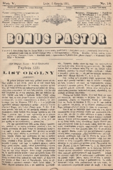 Bonus Pastor. R. 5, 1881, nr 16