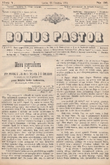 Bonus Pastor. R. 5, 1881, nr 26