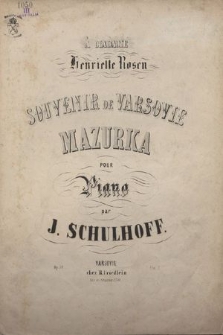 Souvenir de Varsovie : mazurka pour piano : Op. 30