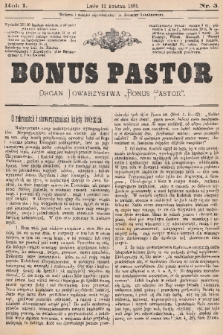 Bonus Pastor / organ Towarzystwa „Bonus Pastor”. R. 1, 1885, nr 3