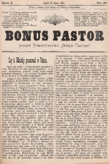 Bonus Pastor / organ Towarzystwa „Bonus Pastor”. R. 1, 1885, nr 10