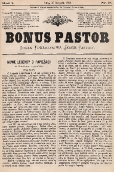Bonus Pastor / organ Towarzystwa „Bonus Pastor”. R. 1, 1885, nr 18