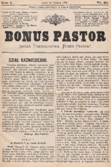 Bonus Pastor / organ Towarzystwa „Bonus Pastor”. R. 1, 1885, nr 20