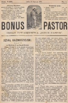 Bonus Pastor / organ Towarzystwa „Bonus Pastor”. R. 8, 1886, nr 1