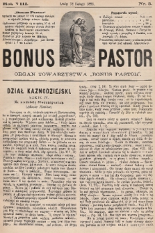 Bonus Pastor / organ Towarzystwa „Bonus Pastor”. R. 8, 1886, nr 3