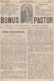 Bonus Pastor / organ Towarzystwa „Bonus Pastor”. R. 8, 1886, nr 8