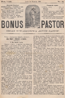 Bonus Pastor / organ Towarzystwa „Bonus Pastor”. R. 8, 1886, nr 18