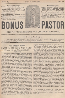 Bonus Pastor / organ Towarzystwa „Bonus Pastor”. R. 10, 1888, nr 11
