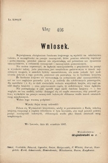 [Kadencja VIII, sesja III, al. 466] Alegata do Sprawozdań Stenograficznych z Trzeciej Sesyi Ósmego Peryodu Sejmu Krajowego Królestwa Galicyi i Lodomeryi wraz z Wielkiem Księstwem Krakowskiem z roku 1907. Alegat 466