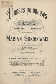Danses polonaises : pour piano : op. 14. No 1, A-dur