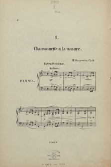 Deux chansonnettes à la masure : op. 3