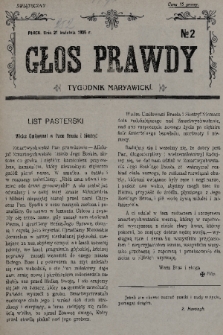 Głos Prawdy : tygodnik maryawicki. 1935, nr 2