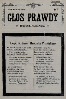 Głos Prawdy : tygodnik maryawicki. 1935, nr 7