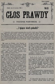 Głos Prawdy : tygodnik maryawicki. 1935, nr 10