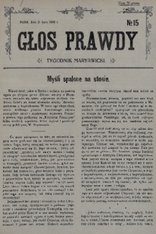 Głos Prawdy : tygodnik maryawicki. 1935, nr 15