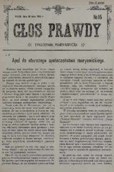 Głos Prawdy : tygodnik maryawicki. 1935, nr 16